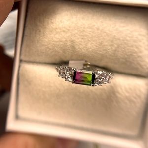 Bomb Party Lab Created Green Purple Bi Color Alexandrite + .925 Solid Sterling S